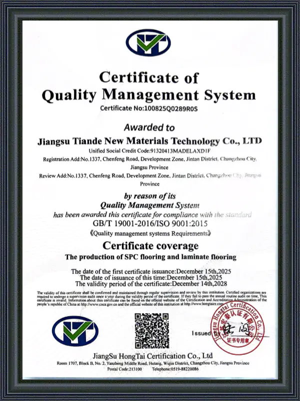 Zertifikat für Umweltmanagementsystem